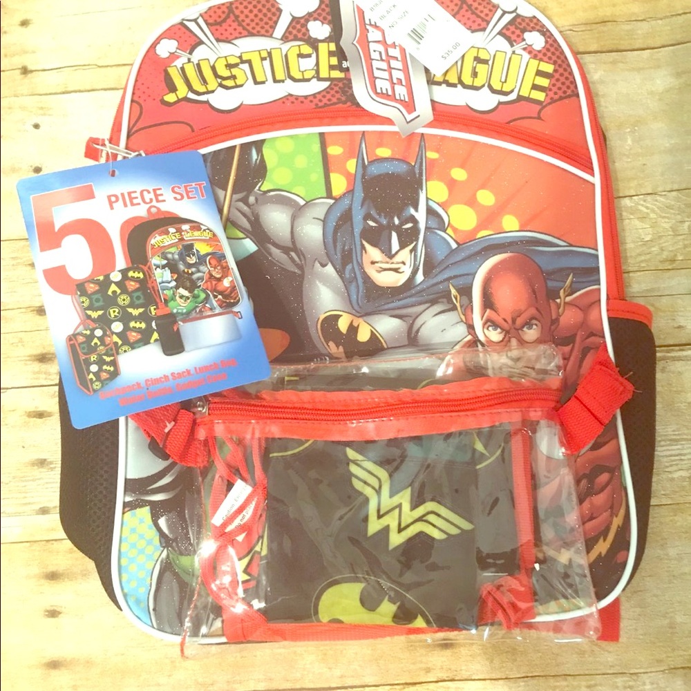 5 piece Justice League book bag. New. $15